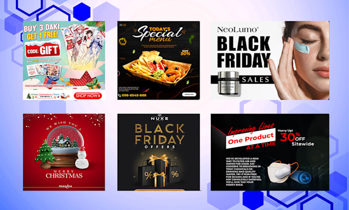 design creative facebook and instagram ad images or posts