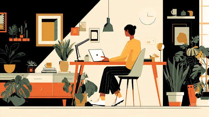 draw vectorised, modern, flat illustrations