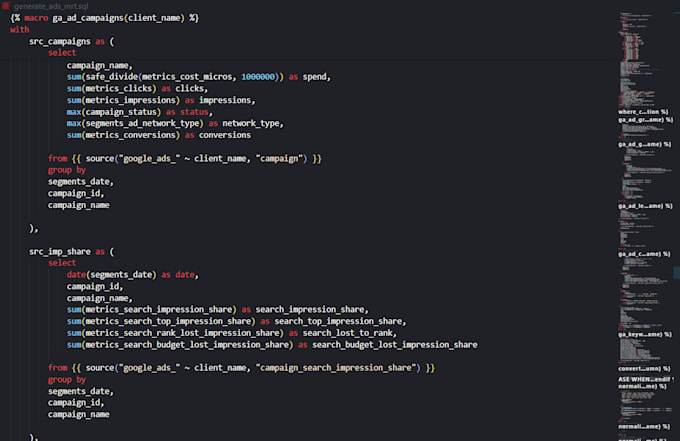build dbt models for bigquery reporting and analytics