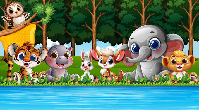 create 2d and 3d kids cartoon animation