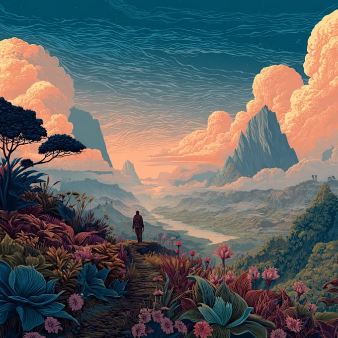 draw a landscape illustration