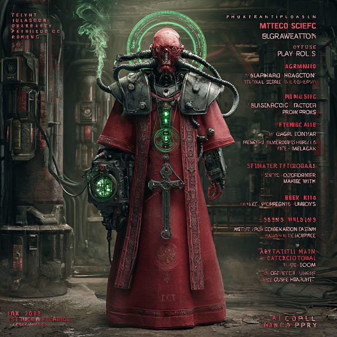 draw a fantasy or warhammer 40k character