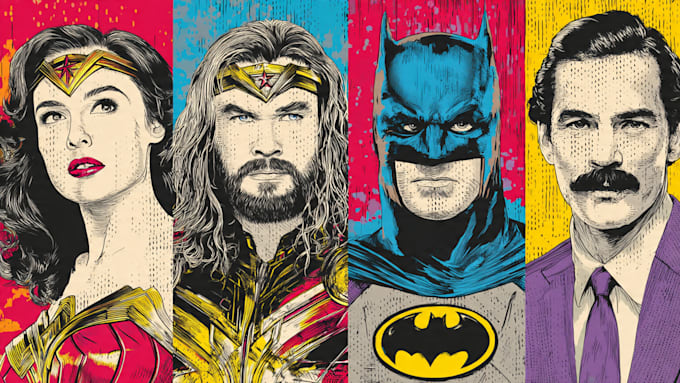 draw comic superhero pop art portraits