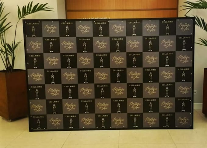 make backdrop banner, logo wall, media wall