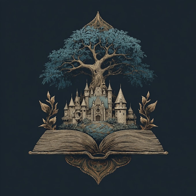 design a unique fantasy book novel series logo