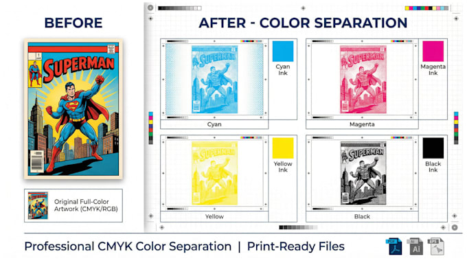 do screen design, print ready, separation