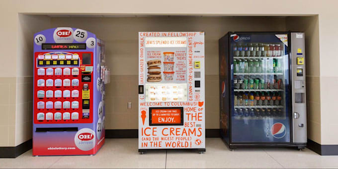 design a vending machine wrap, cold drinks, atm machine wrap, car wraps redesign
