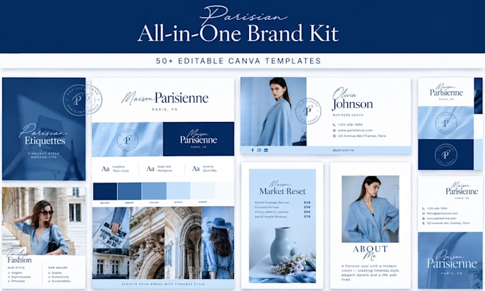 design minimalist editable canva brand kit with brand style guide and brand book