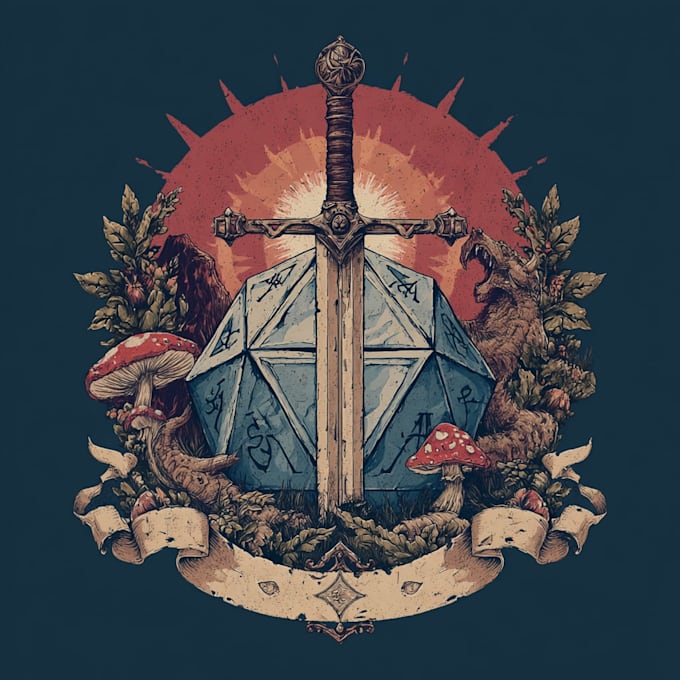 do an fantasy rpg logo dnd image for you