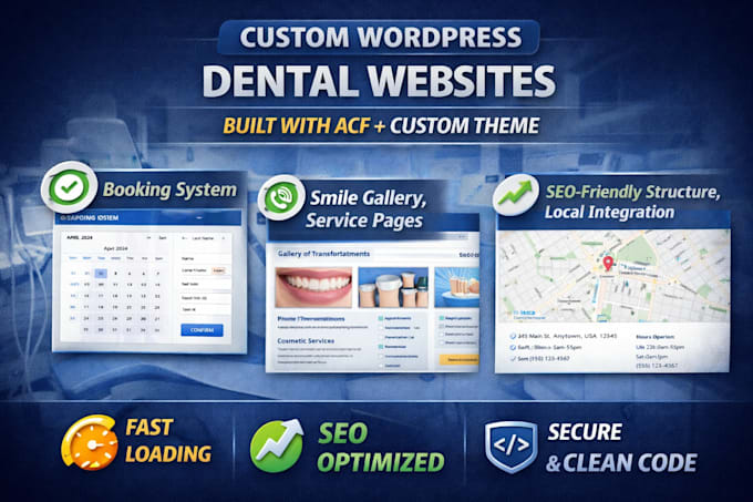 build a custom dentist website with appointment booking in wordpress