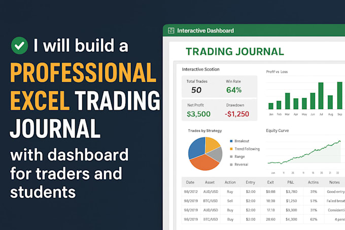 build professional excel trading journal with dashboard for traders and students