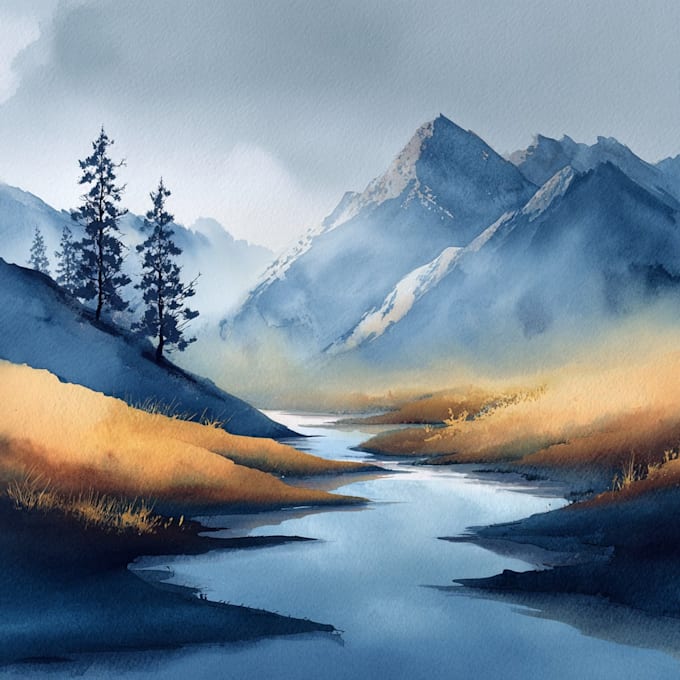 make watercolor landscape design