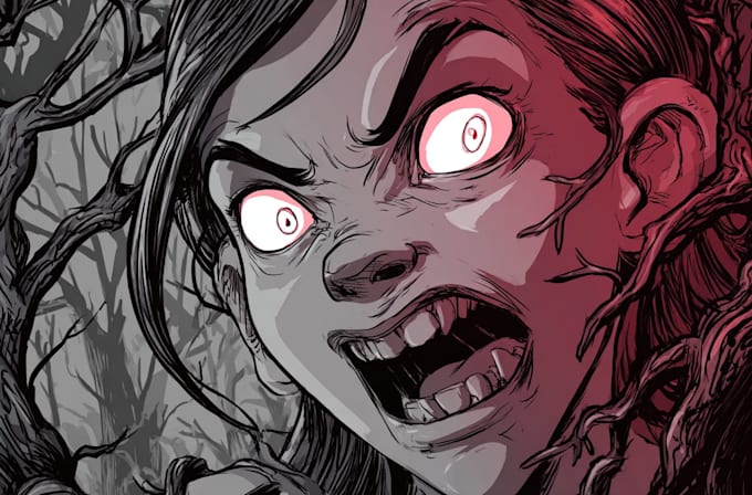 draw fantasy horror comic in cartoon style