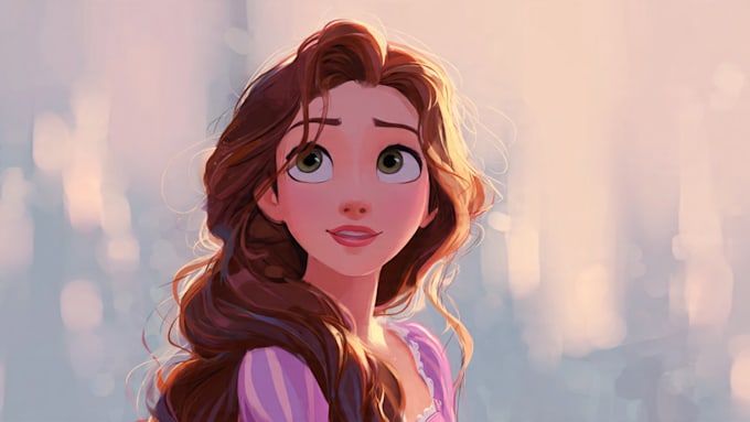 made a unique disney style portrait