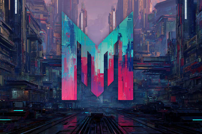 make a cool typography cyberpunk logo for you