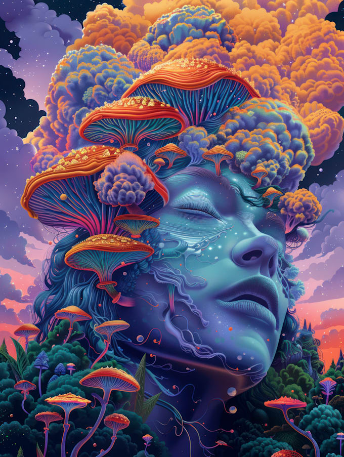 make trippy, psychedelic, surreal, illustrations designs