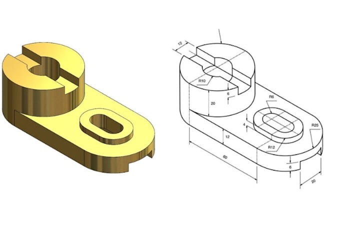 Create 2d 3d mechanical drawings technical drafting cad detailing part ...
