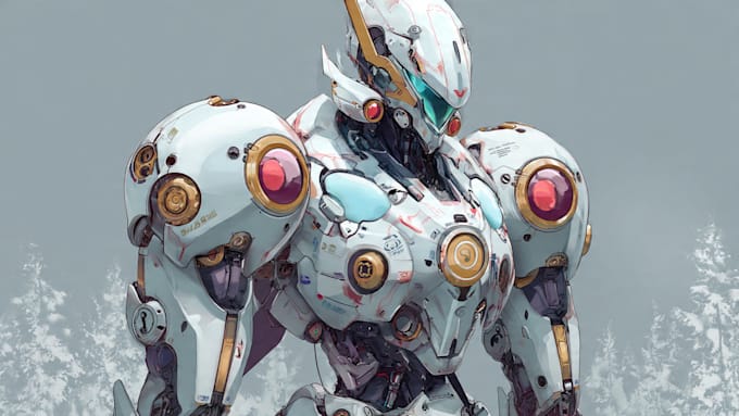draw your mecha robot fanart or original in digital artwork