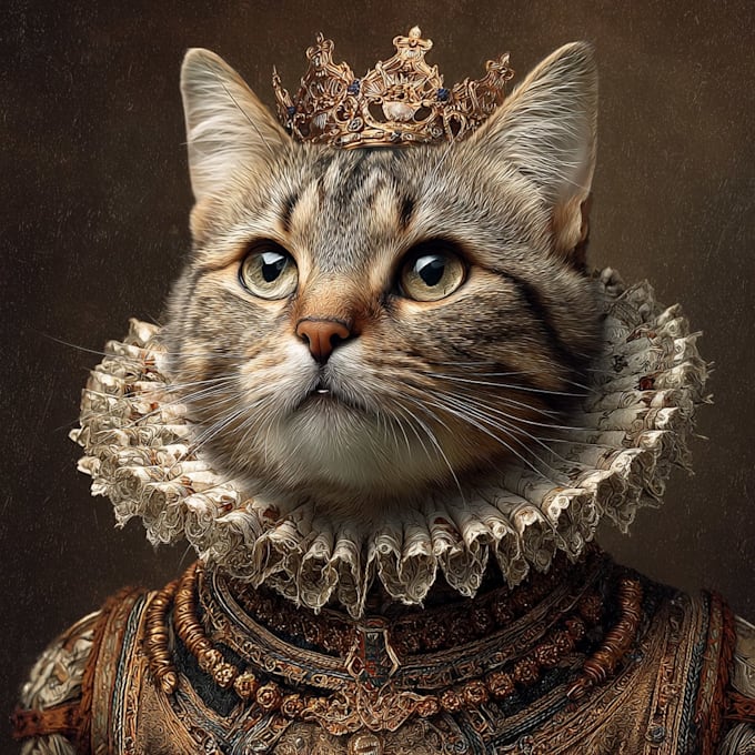 make a royal pet portrait king queen outfit