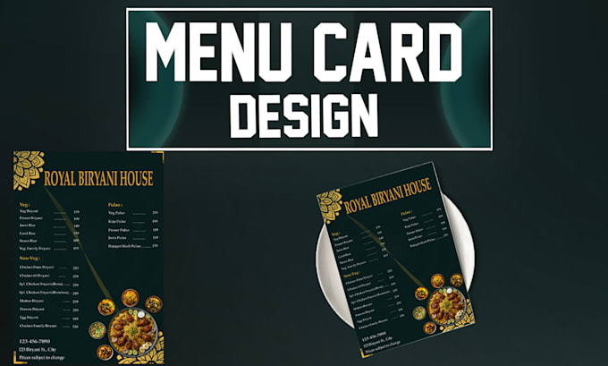 design professional restaurant menu card