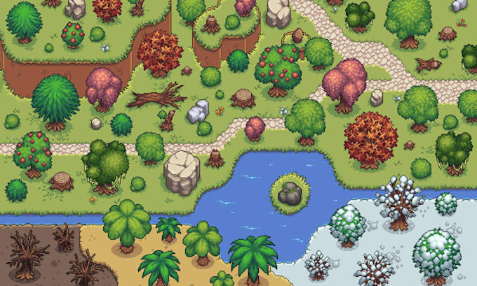 design pixel art tilesets top down pixel art, assets for rpg maker