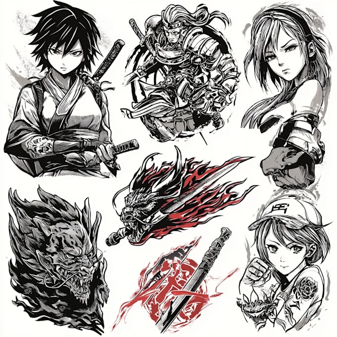 make anime tattoo design