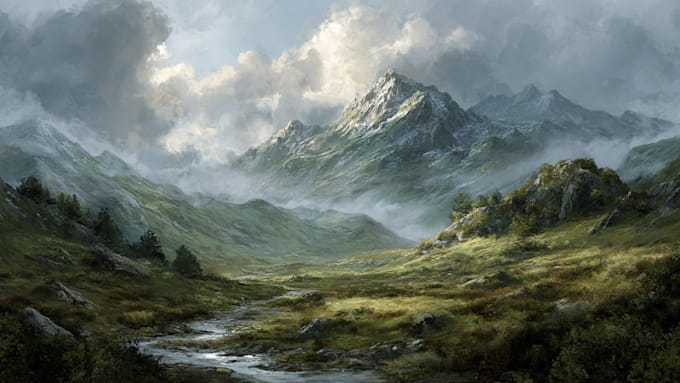 digitally paint fantasy landscape