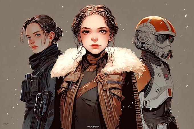 create custom star wars inspired fan art illustration