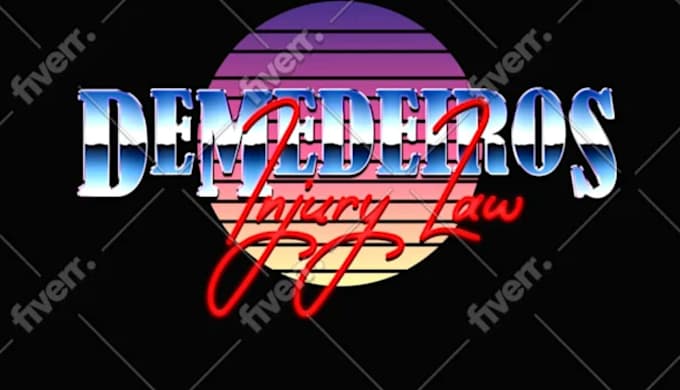 design a retro 80s synthwave 3d logo creations