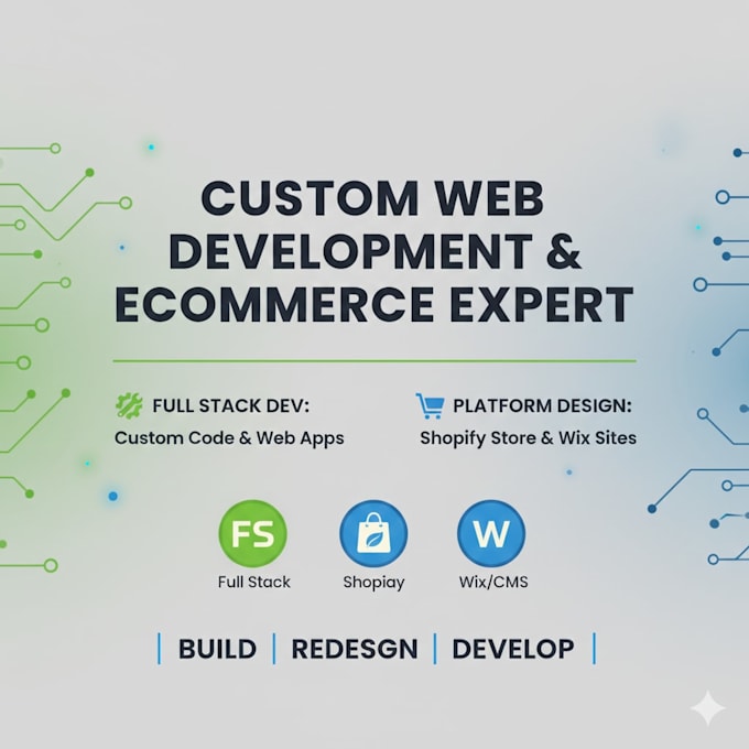 build a custom website full stack web development shopify or wix site
