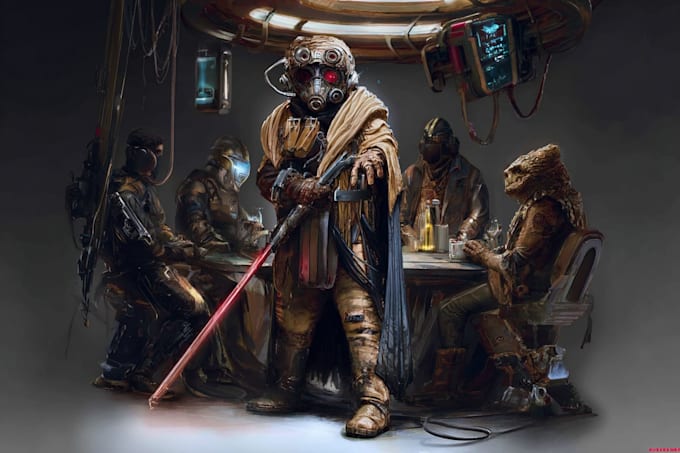 do star wars sci fi character art, game character for you