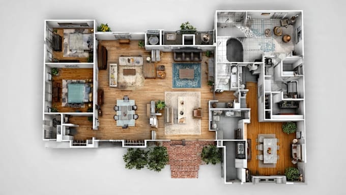 draw 2d architectural floor plan
