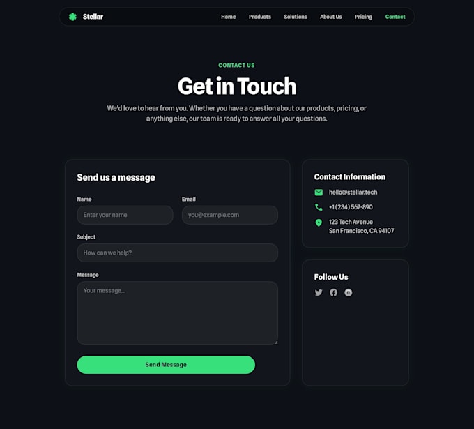 react website development with modern UI and performance