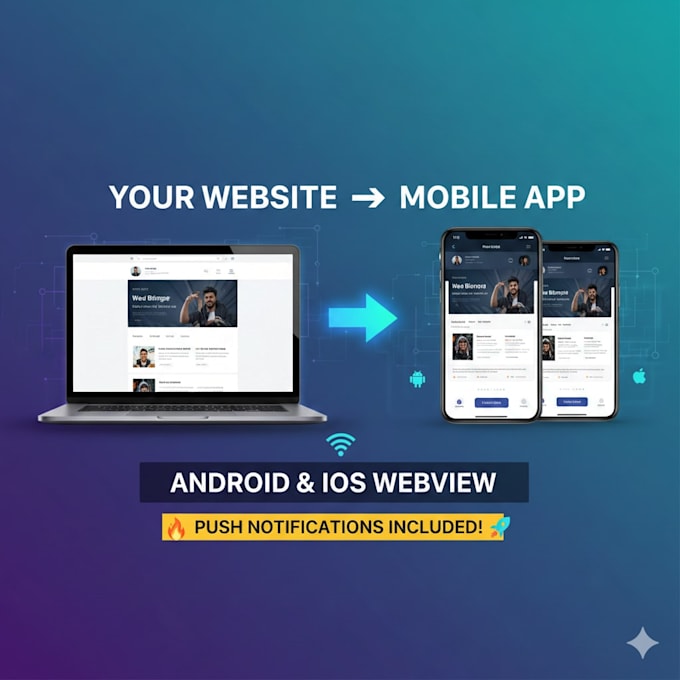convert website to android and ios mobile app webview