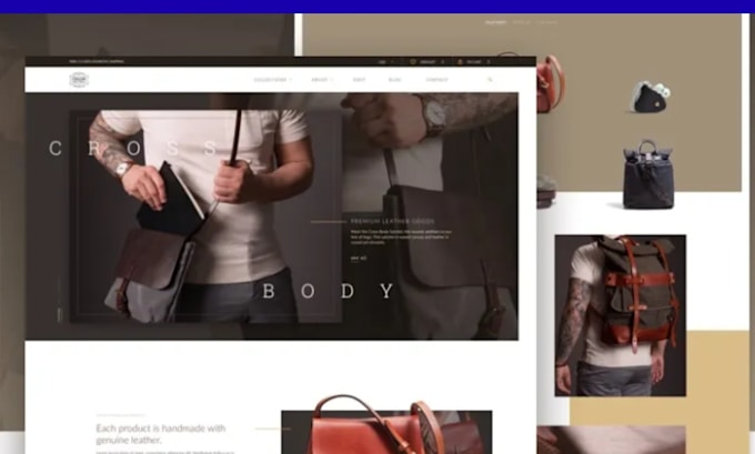 shopify leather wallet website handmade accessories site crafted goods website