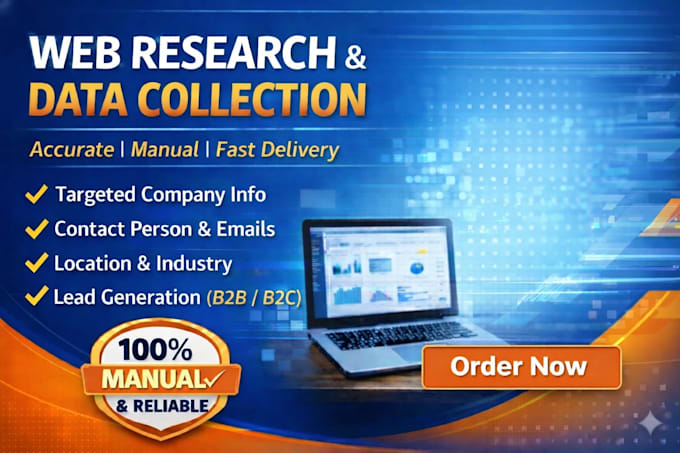 do web research,data collection,lead generation,email list