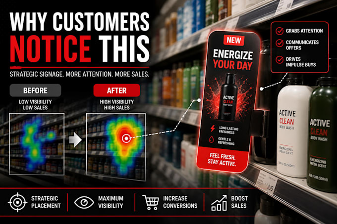 design retail shelf talkers and pos signage that convert