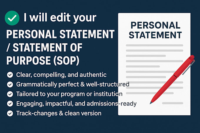 edit your personal statement or statement of purpose