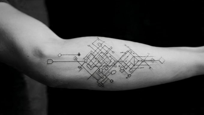 create unique custom geometric tattoo design