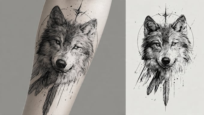 high end linework tattoo design for you
