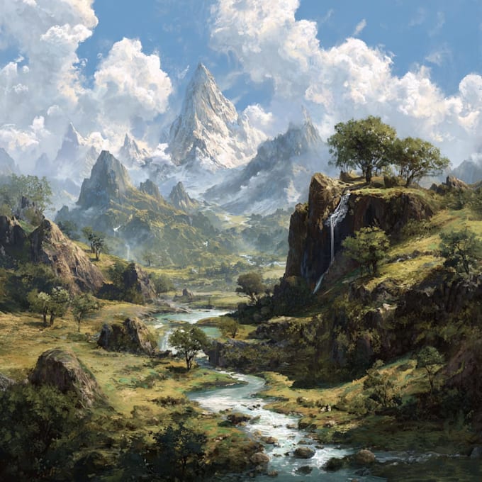 Design detailed fantasy landscapes and environments by Janisurray | Fiverr