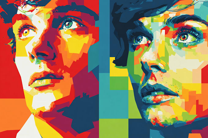 draw a professional pop art portrait