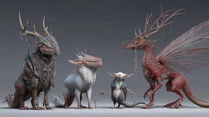 draw fantasy creatures and custom monster illustration