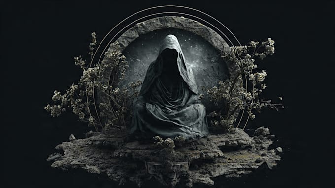 draw a custom dark surrealism for apparel