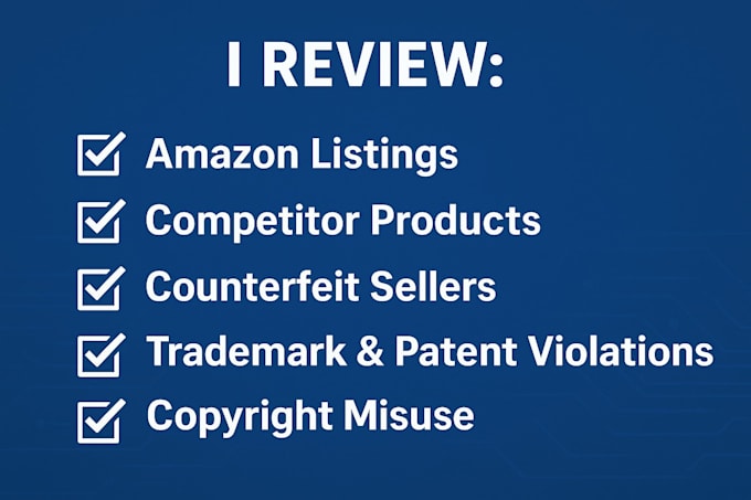 analyze IP infringements and assist with amazon complaints