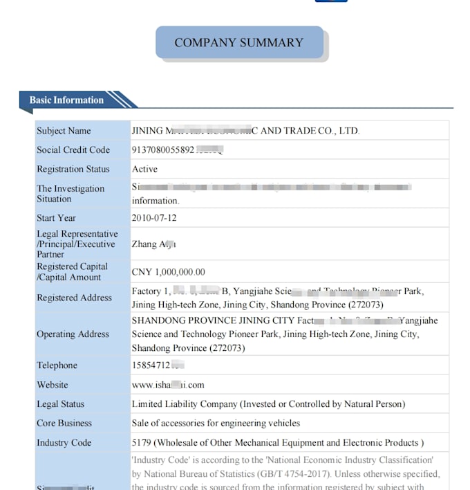 help to investigate chinese companies