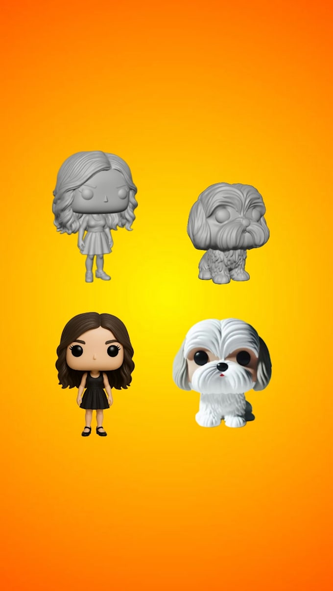 designe a custom 3d funko pop ready for 3d printing