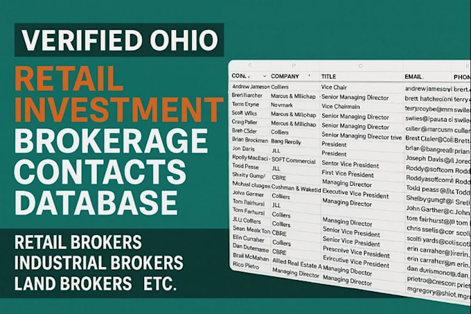 provide a verified commercial real estate brokers database