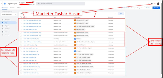 fix or setup google tag manager, ga4 ecommerce tracking