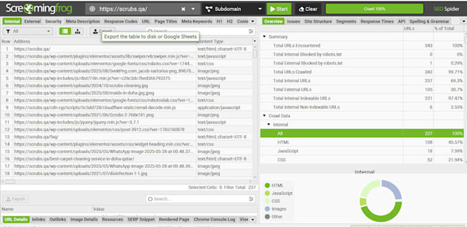 audit your website using screaming frog SEO